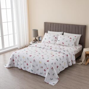 Great Bay Home Christmas Flannel Sheet Set